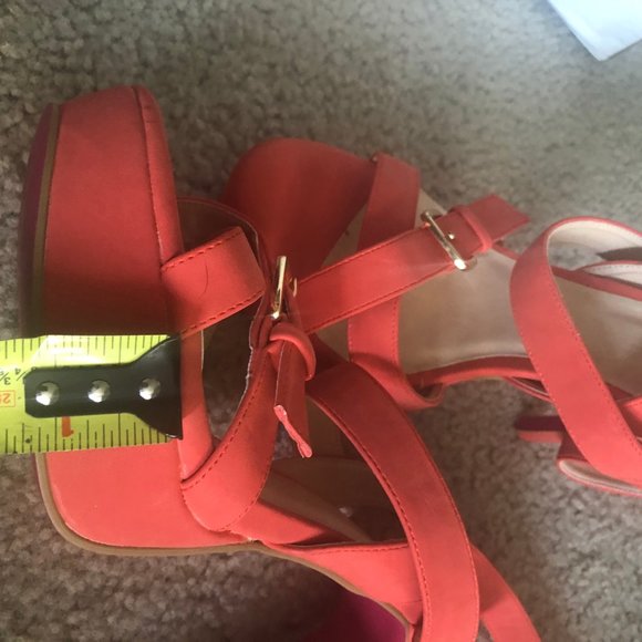 Orange Strappy Sandals - Picture 2 of 8